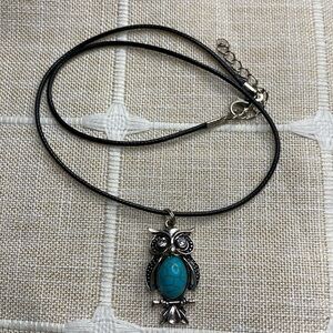 Cute Lab Created‎ Turquoise Owl Necklace Pendant Southwest Womens Gift New 17in